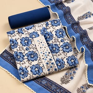 Ivory Bloom Cotton Suit Set
